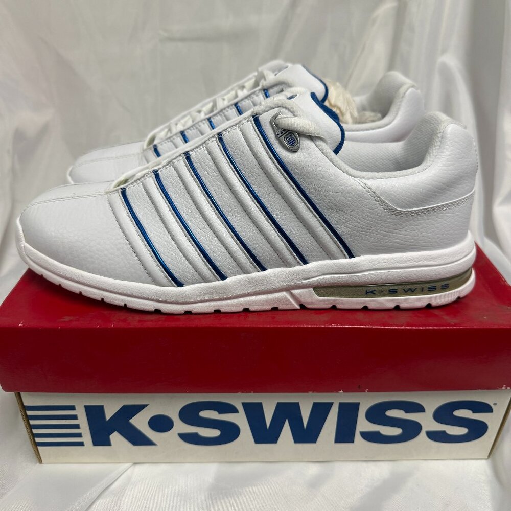 K-Swiss Goshen Men's White with Blue Low-top 10.5